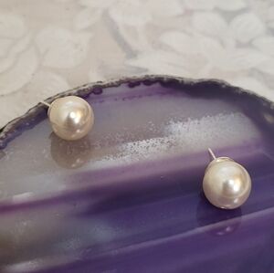Classic Pearl Stud Earrings Hand Crafted